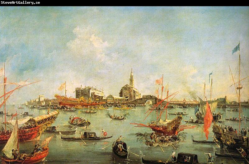 Francesco Guardi The Doge in the Bucentaur at San Nicolo di Lido on Ascension Day